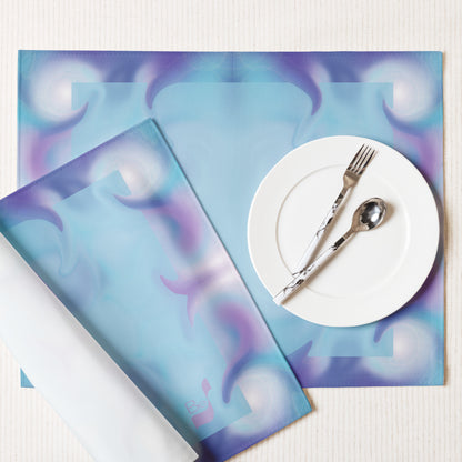 Swirling BeSculpt Abstract Art Kaleidoscope Turquoise Placemat Set of 4