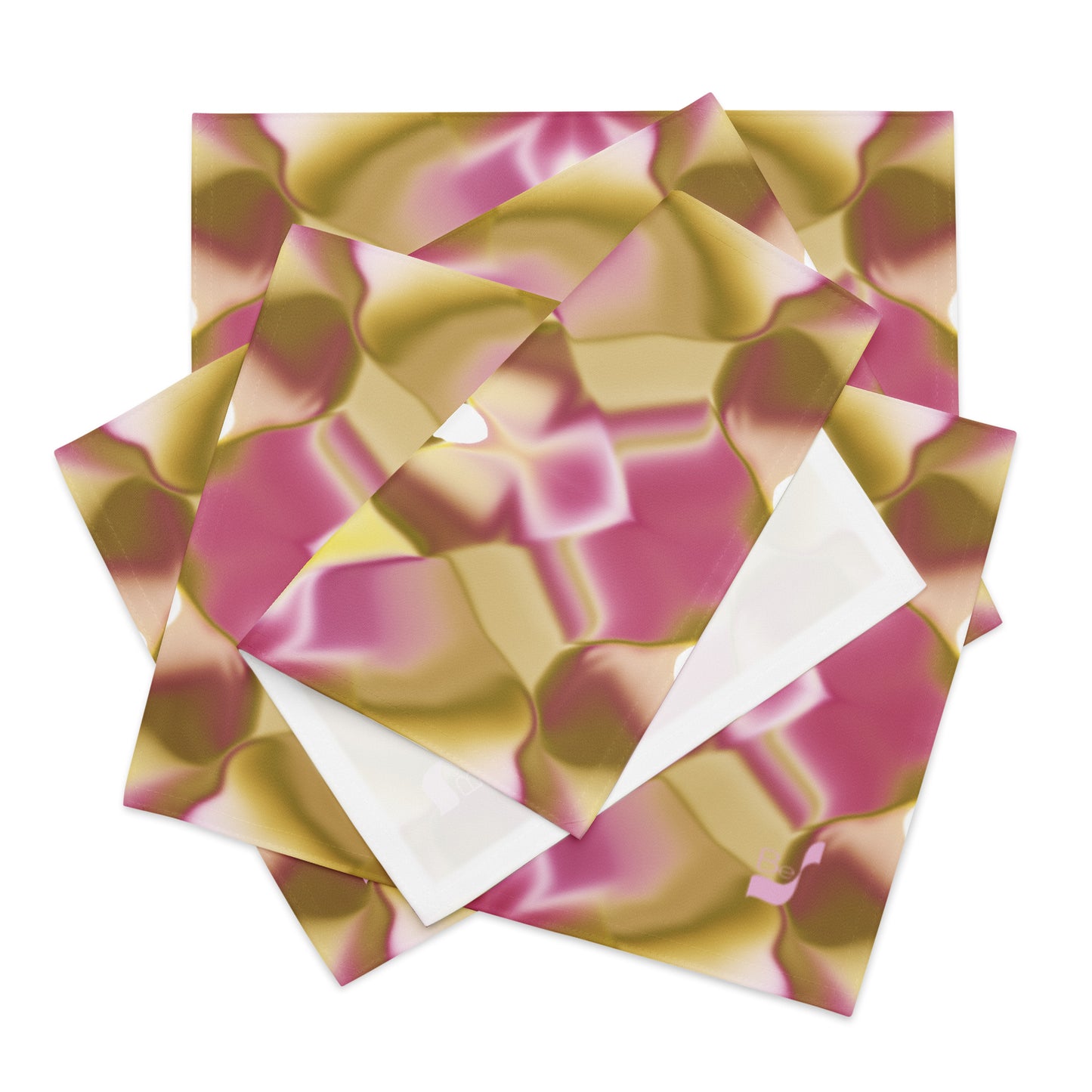 Ribbons Rose BeSculpt Abstract Art Kaleidoscope Placemat Set of 4
