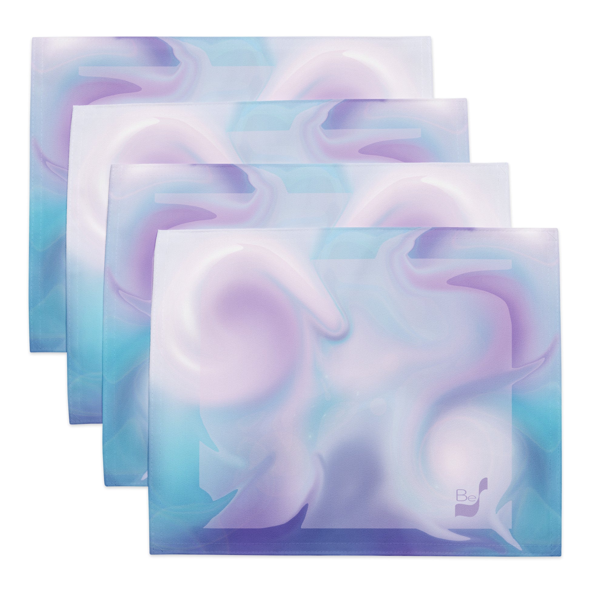 Swirling BeSculpt Abstract Art Light Summer Sky Placemat Set of 4