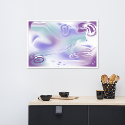 Blue Haze BeSculpt Abstract Art Framed H