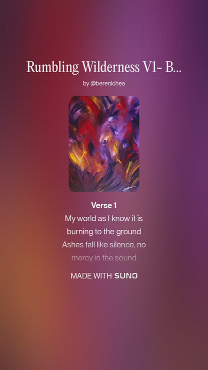 Rumbling Wilderness — an original cinematic pop rock song by Bereniche Aguiar, part of the BeSculpt Voice of the Artwork experience