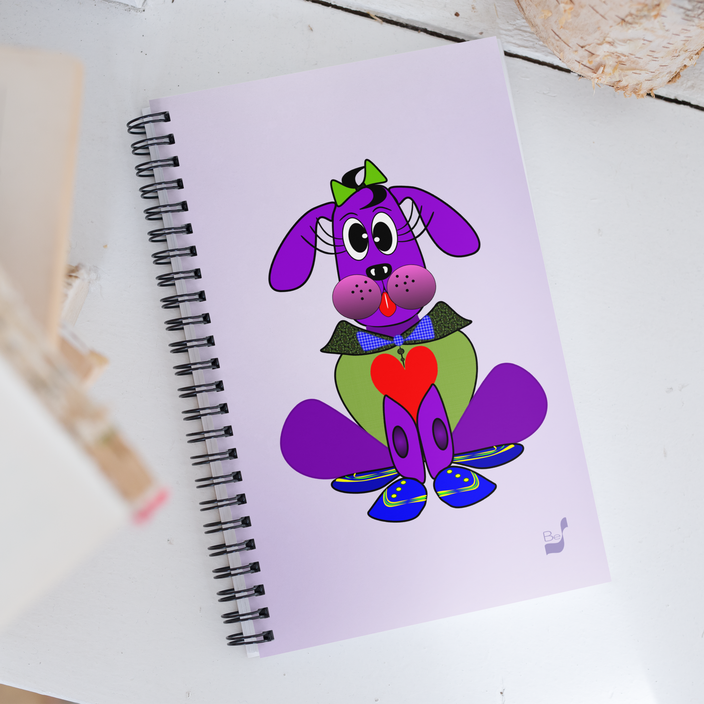 Love Pup 1 Purple BeSculpt Kids Spiral Notebook