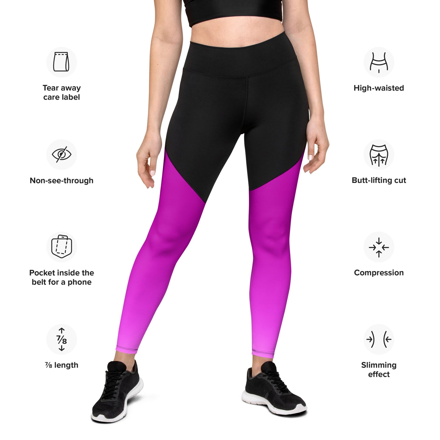 Violet Gradient BeSculpt Women Sports Leggings