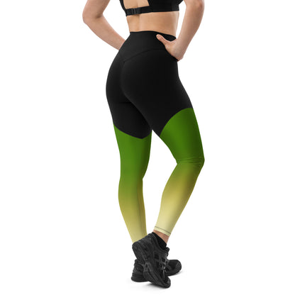 Deep Green Gradient BeSculpt Women Sports Leggings