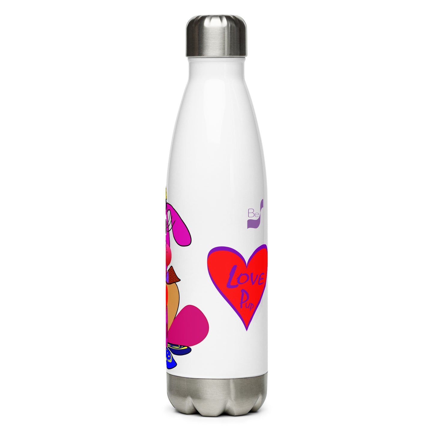 Love Pup 4 Hot Pink BeSculpt Kids Stainless Steel Water Bottle