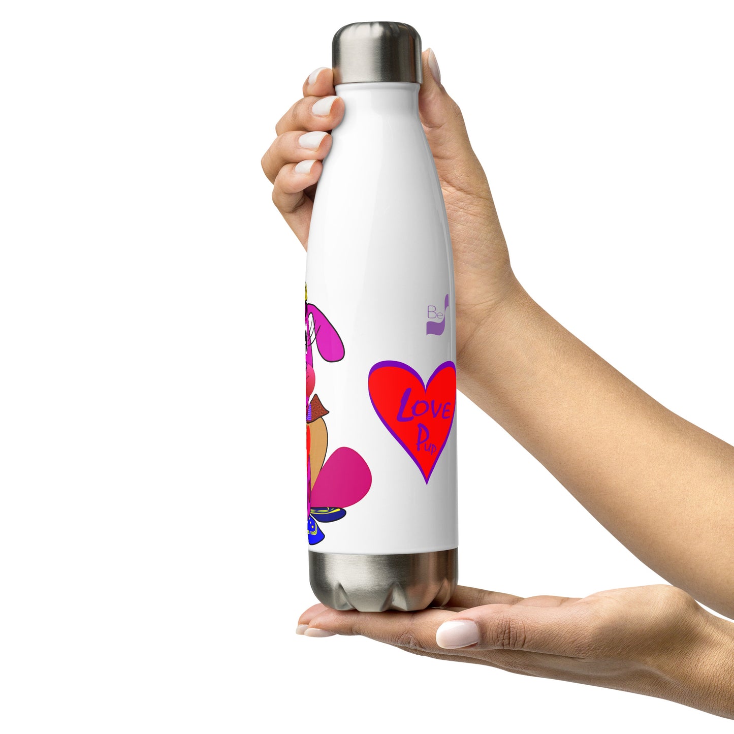 Love Pup 4 Hot Pink BeSculpt Kids Stainless Steel Water Bottle