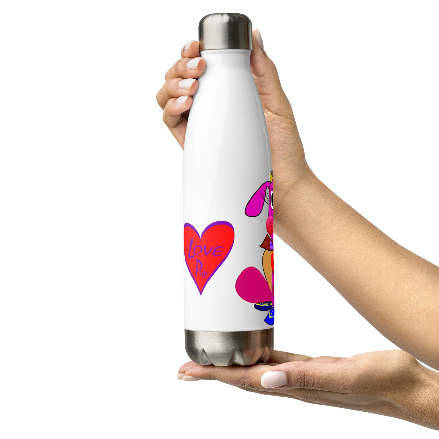 Love Pup 4 Hot Pink BeSculpt Kids Stainless Steel Water Bottle