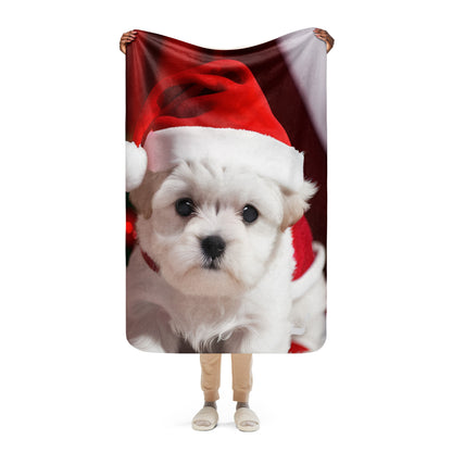 Puppy Holiday BeSculpt Sherpa Throw Blanket