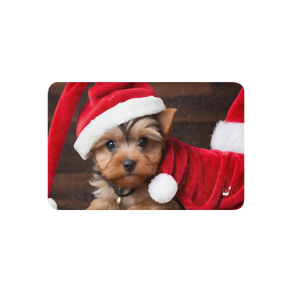 Yuletide Yorkie: Santa BeSculpt Photographic Art Sherpa Throw Blanket