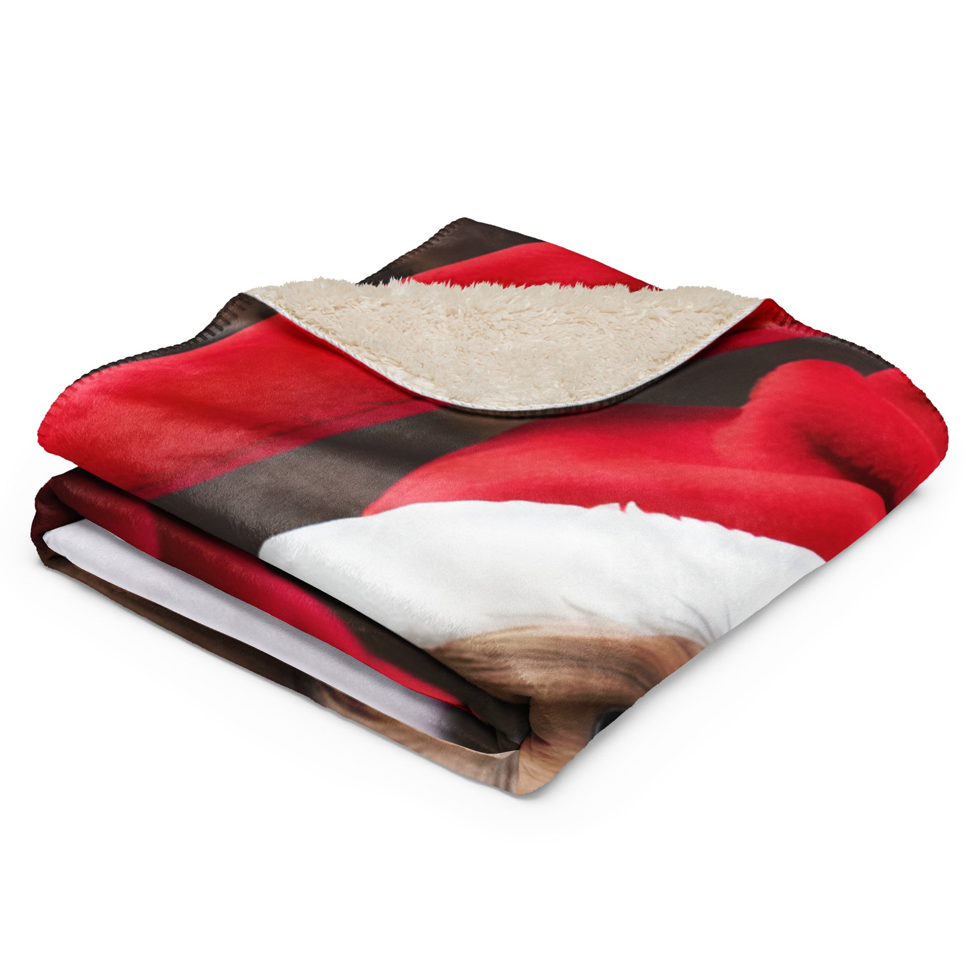 Yuletide Yorkie: Santa BeSculpt Photographic Art Sherpa Throw Blanket