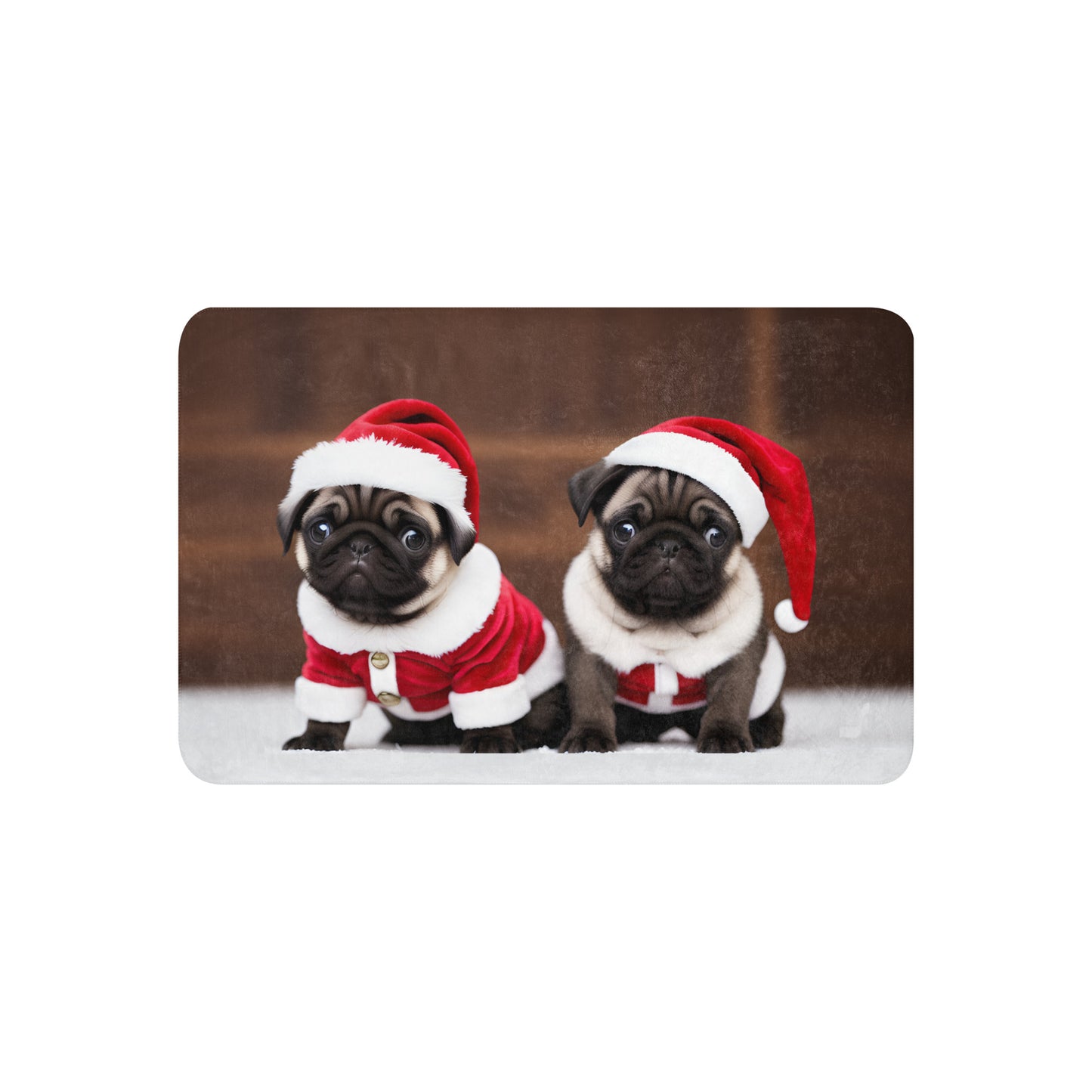 Double Pug Claus BeSculpt Sherpa Throw Blanket