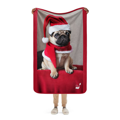 Enchanting Pug BeSculpt Photographic Art Sherpa Throw Blanket