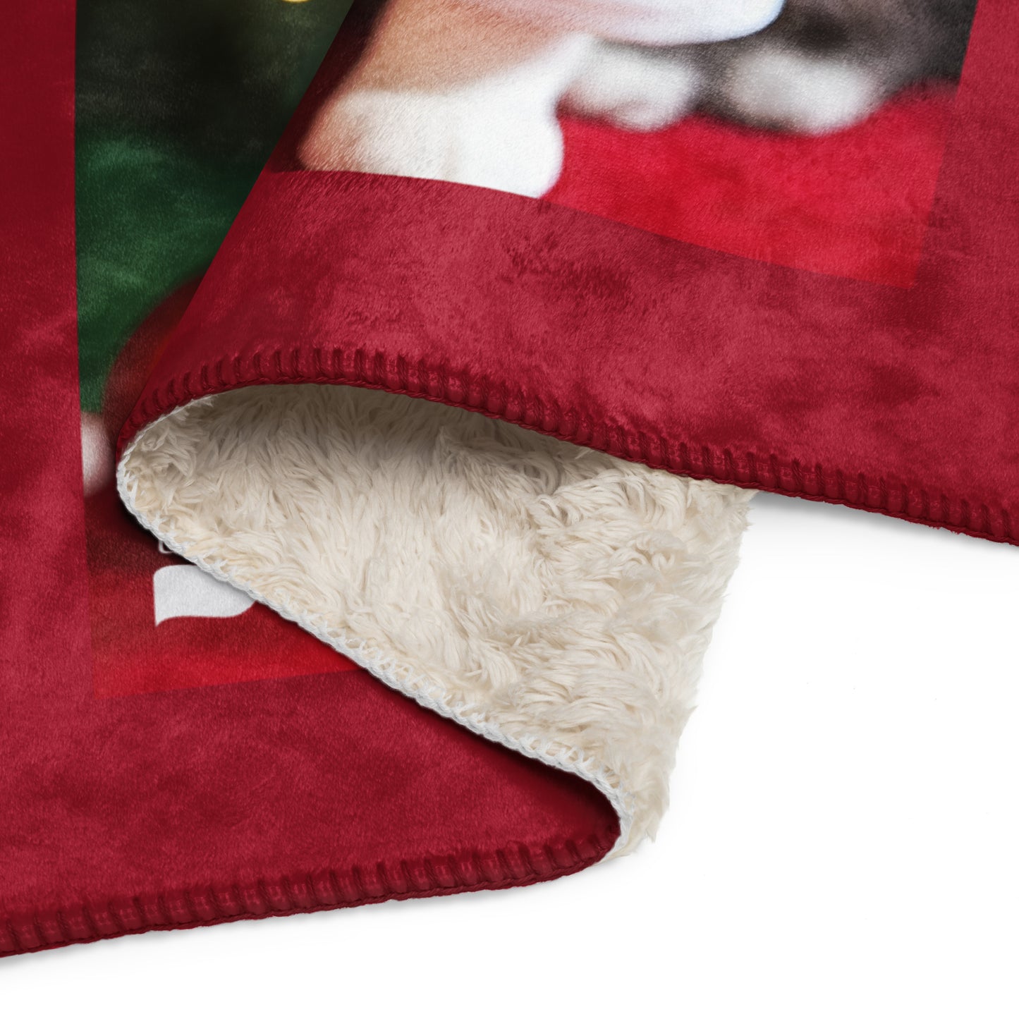 Purrfect Santa Kitty BeSculpt Sherpa Throw Blanket