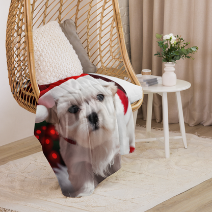 Puppy Holiday BeSculpt Sherpa Throw Blanket