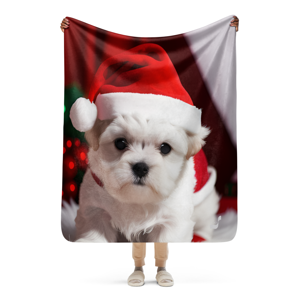 Puppy Holiday BeSculpt Sherpa Throw Blanket