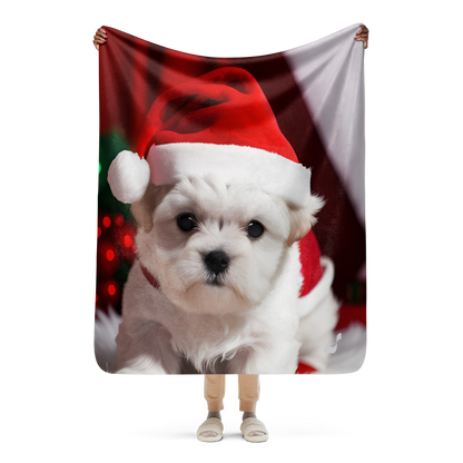 Puppy Holiday BeSculpt Sherpa Throw Blanket