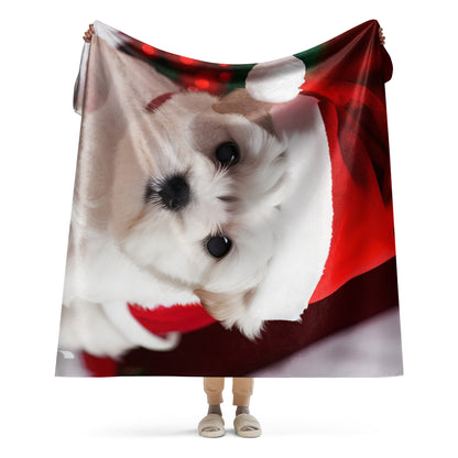 Puppy Holiday BeSculpt Sherpa Throw Blanket