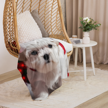 Puppy Holiday BeSculpt Sherpa Throw Blanket