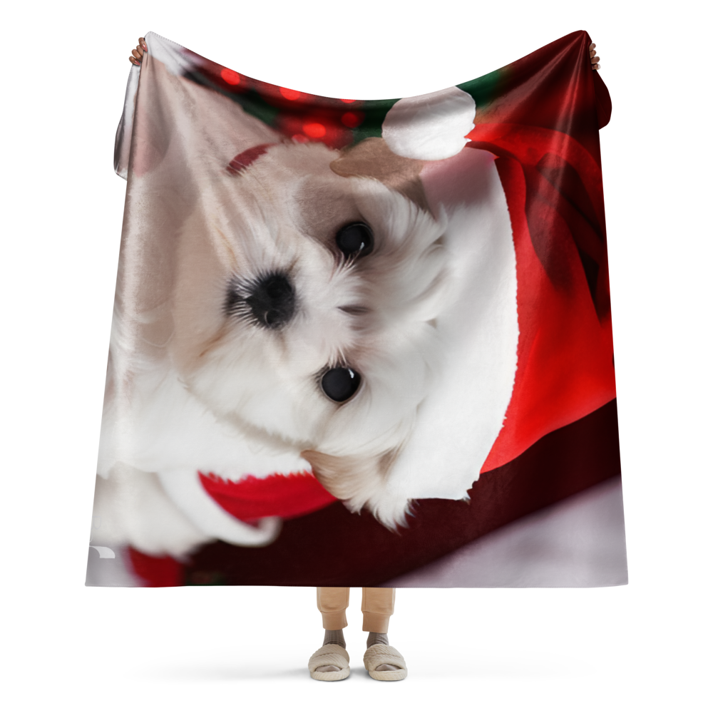 Puppy Holiday BeSculpt Sherpa Throw Blanket