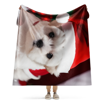 Puppy Holiday BeSculpt Sherpa Throw Blanket