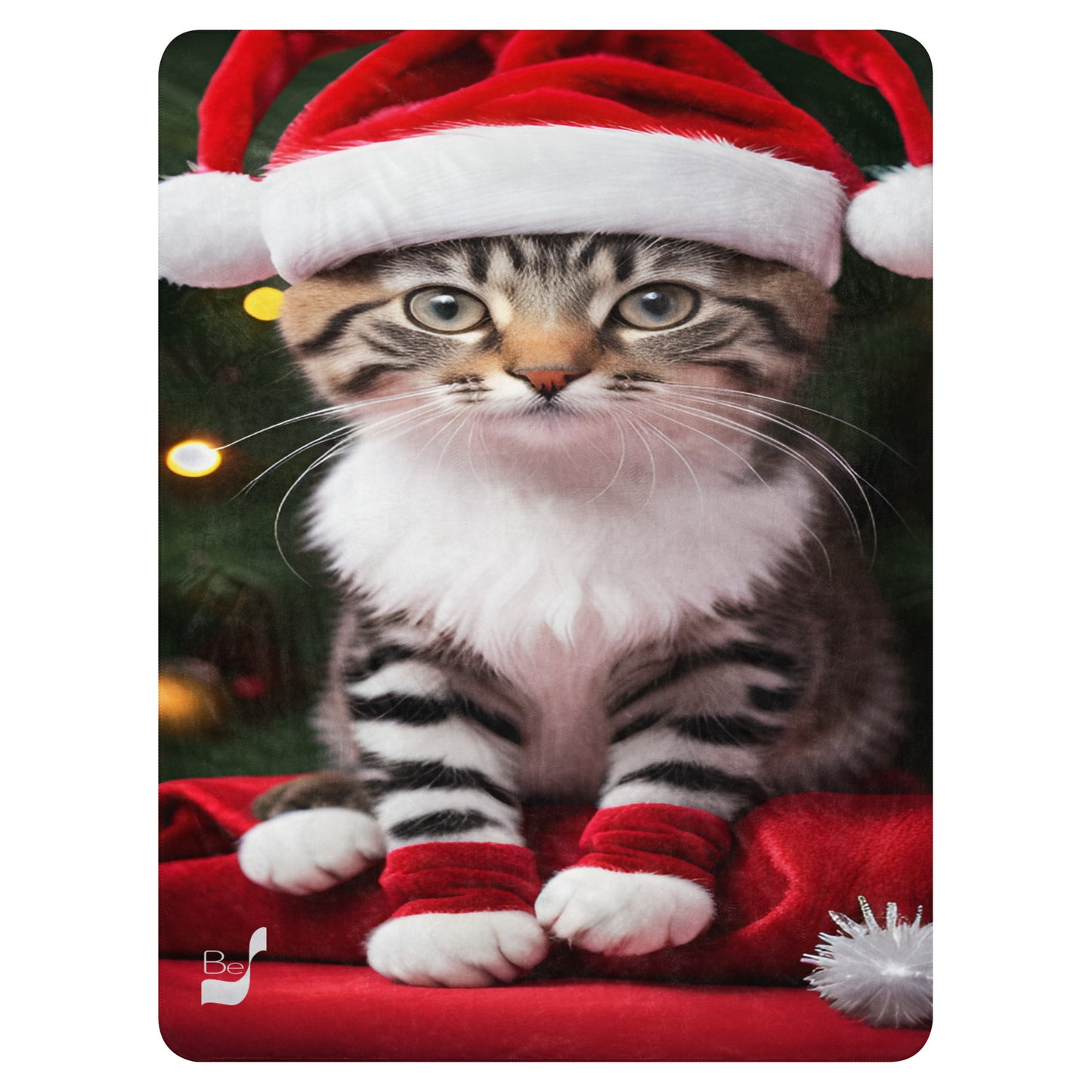 Kitty Claus BeSculpt Sherpa Throw Blanket