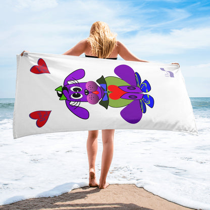 Love Pup 1 Purple BeSculpt Kids Bath/Beach Towel