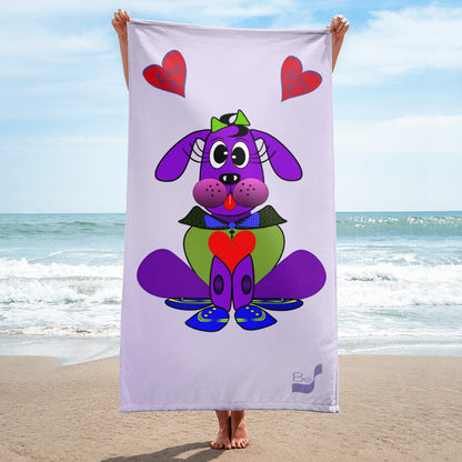 Love Pup 1 Purple BeSculpt Kids Bath/Beach Towel Lavender
