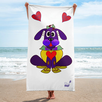 Love Pup 5 Cherry BeSculpt Kids Bath/Beach Towel