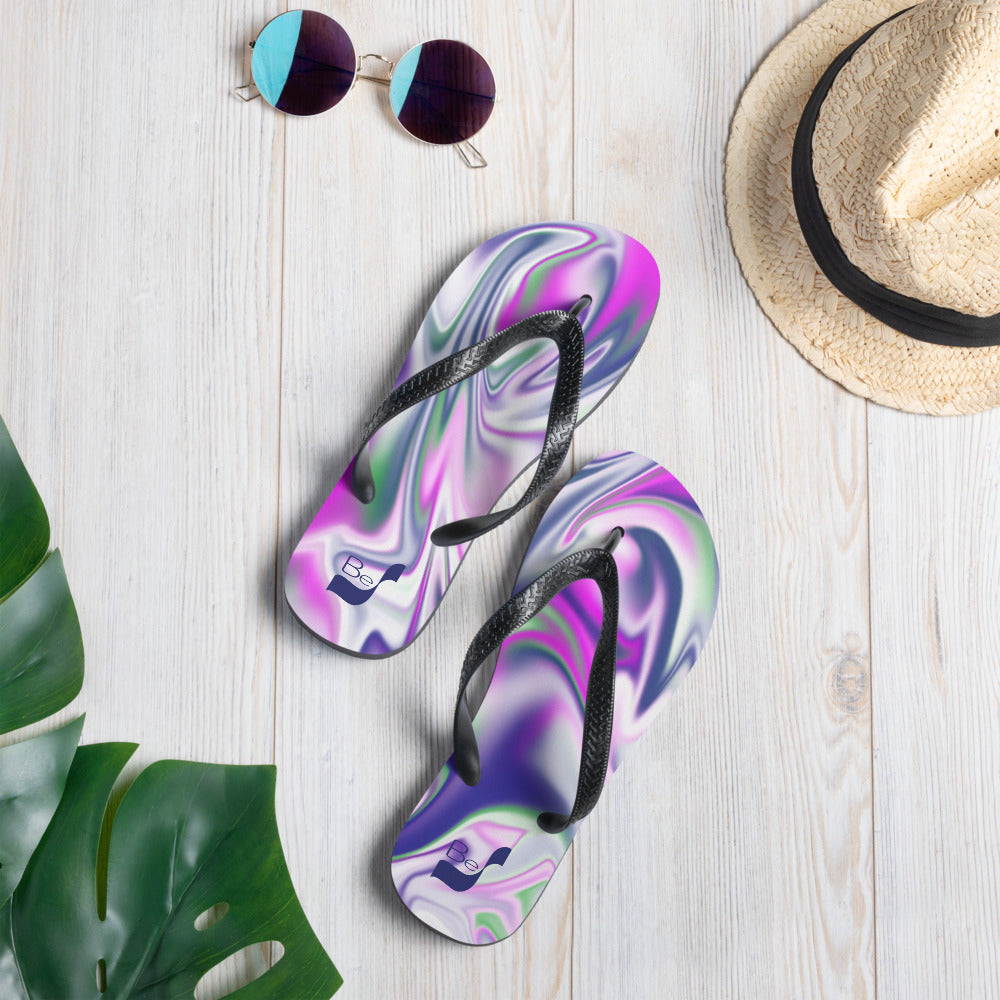 Burst BeSculpt Abstract Art Unisex Flip-Flops Reversed Image