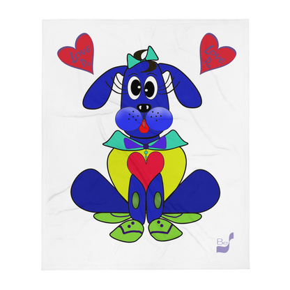 Love Pup 2 Blue BeSculpt Kids Throw Blanket