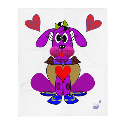 Love Pup 3 Violet BeSculpt Kids Throw Blanket