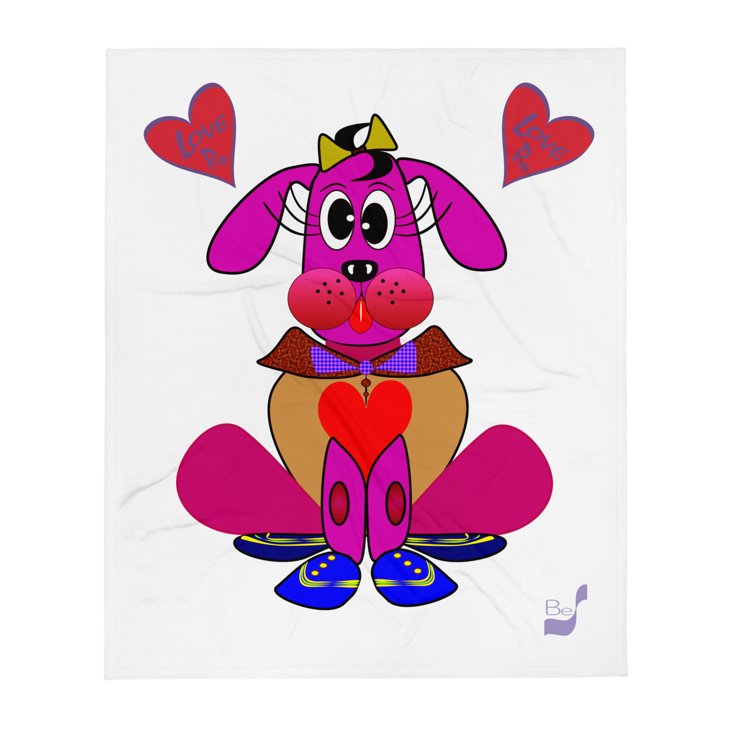 Love Pup 4 Hot Pink BeSculpt Kids Throw Blanket