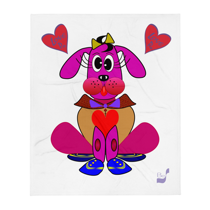 Love Pup 4 Hot Pink BeSculpt Kids Throw Blanket