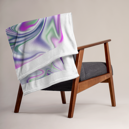 Burst BeSculpt Abstract Art Throw White Trimmed