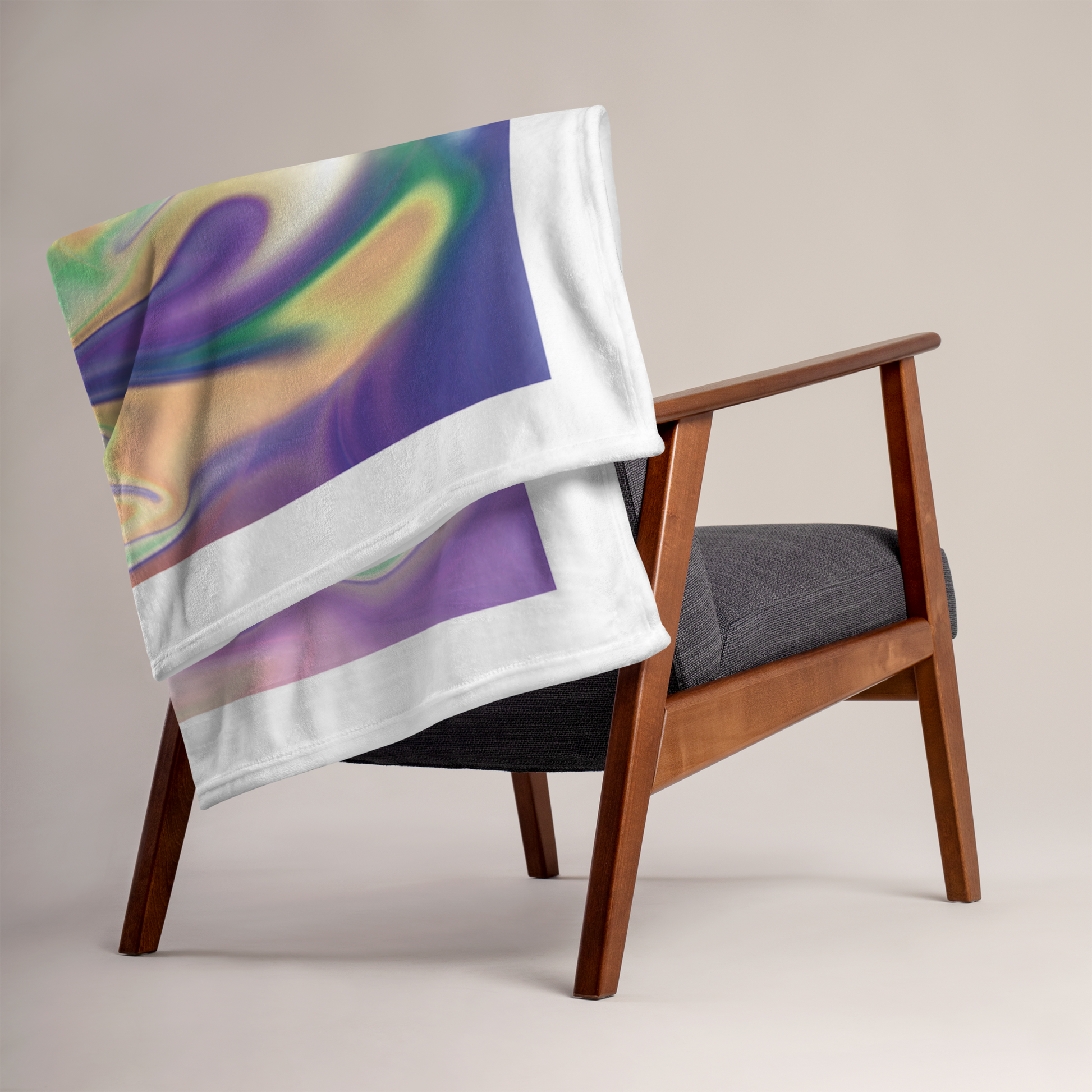 Go Dancing BeSculpt Abstract Art Throw Blanket White Trimmed