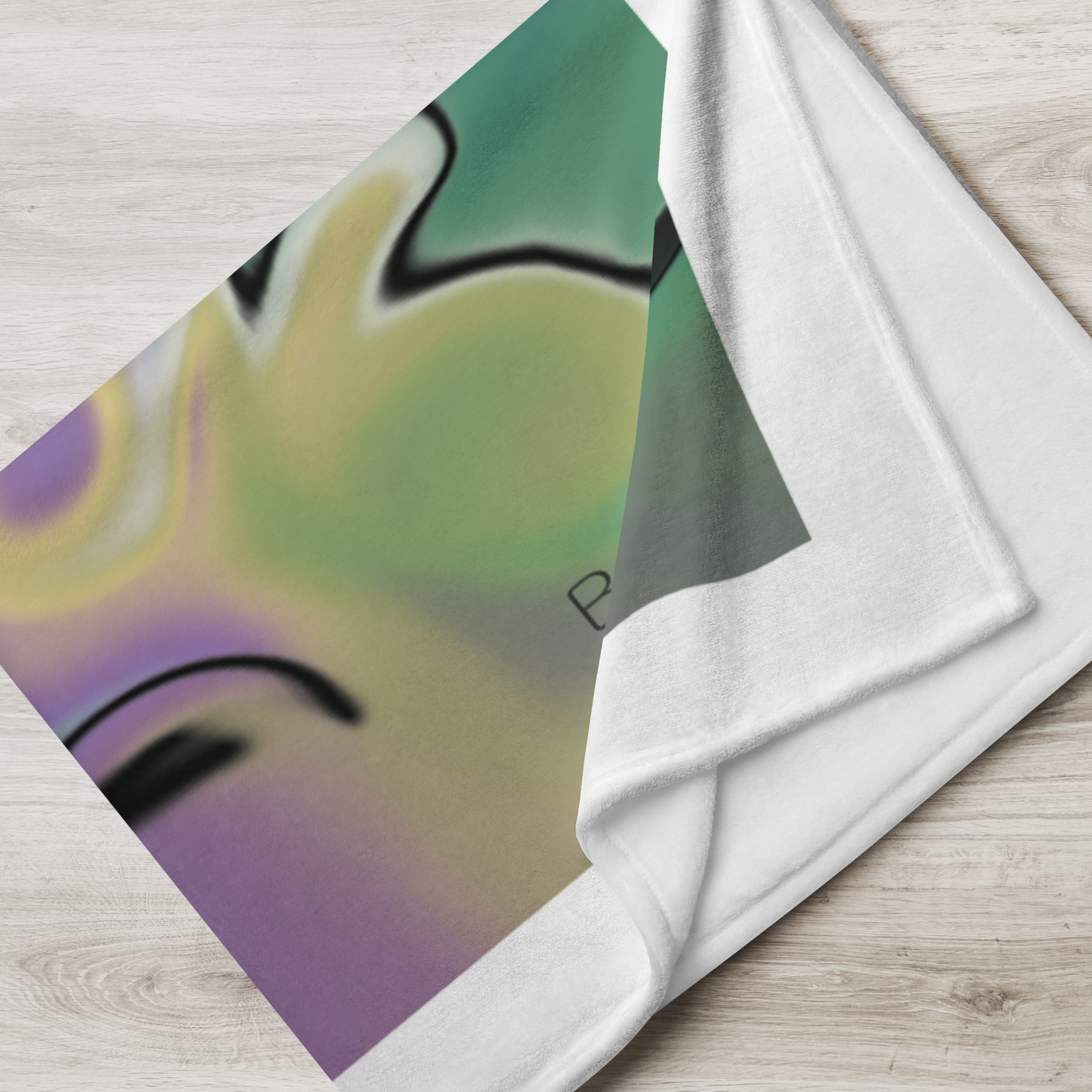 Masquerade BeSculpt Abstract Art Throw Blanket White Trimmed