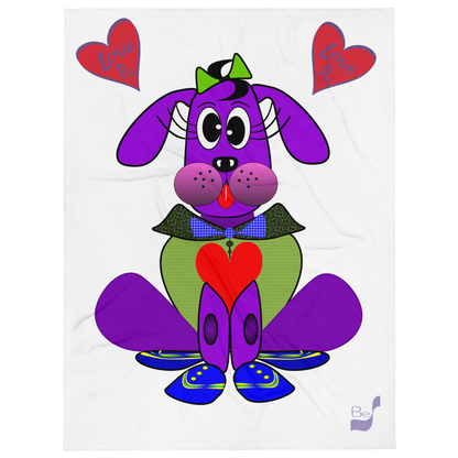 Love Pup 1 Purple BeSculpt Kids Throw Blanket