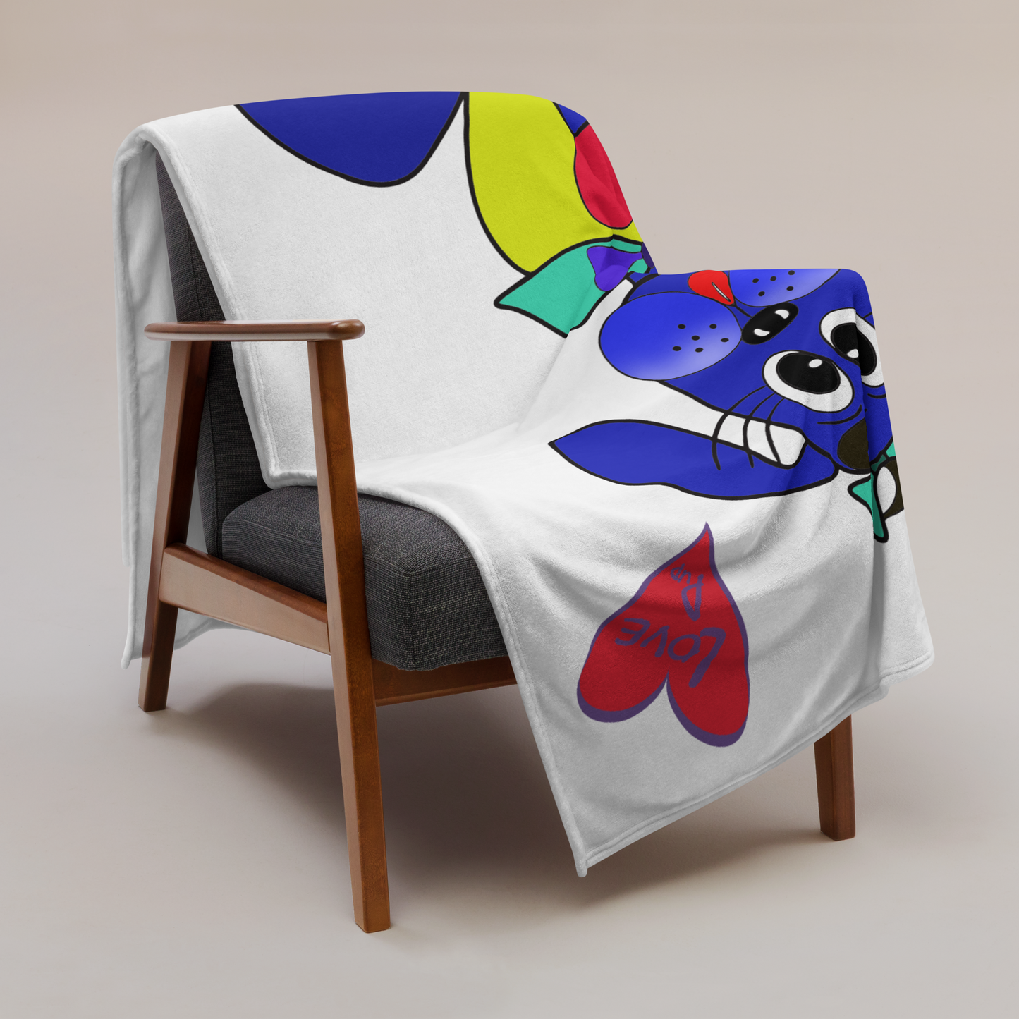 Love Pup 2 Blue BeSculpt Kids Throw Blanket