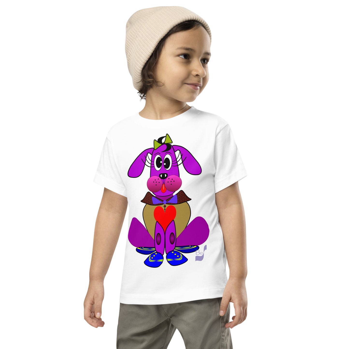 Love Pup 3 Violet BeSculpt Kids/Toddler Short Sleeve Tee 1