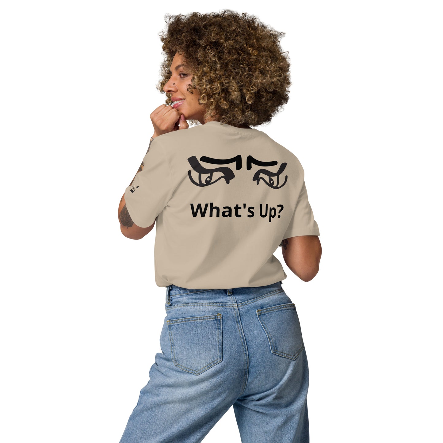 Embrace your individuality and make a bold statement with the "What's Up?" BeSculpt Unisex Organic Cotton T-shirt – because sometimes, it's okay to let your clothes do the talking!