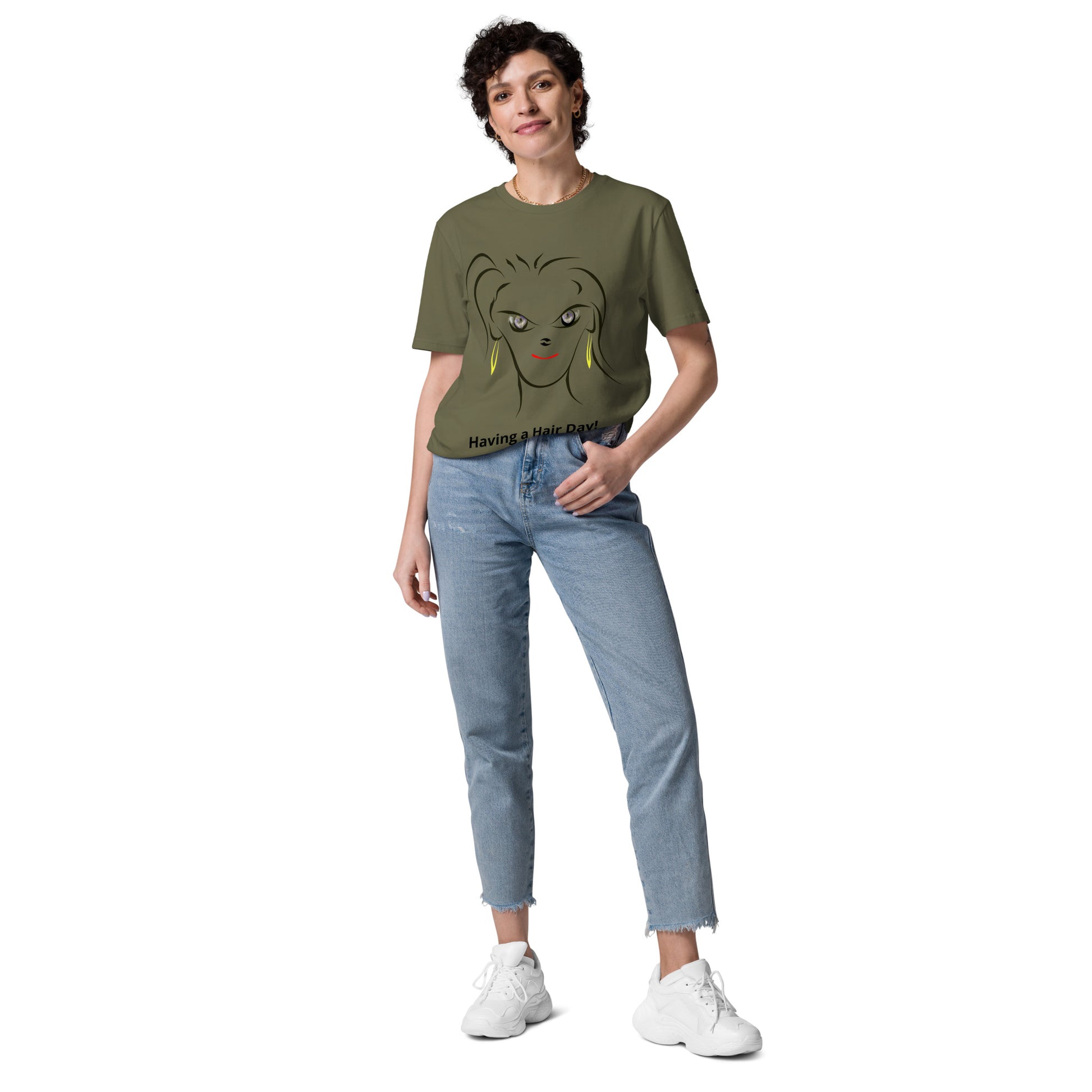 Embrace your individuality and add some fun to your wardrobe with the "Having a Hair Day!" BeSculpt Unisex Organic Cotton T-shirt – because sometimes, it's okay to embrace the chaos and rock that messy hair with pride!