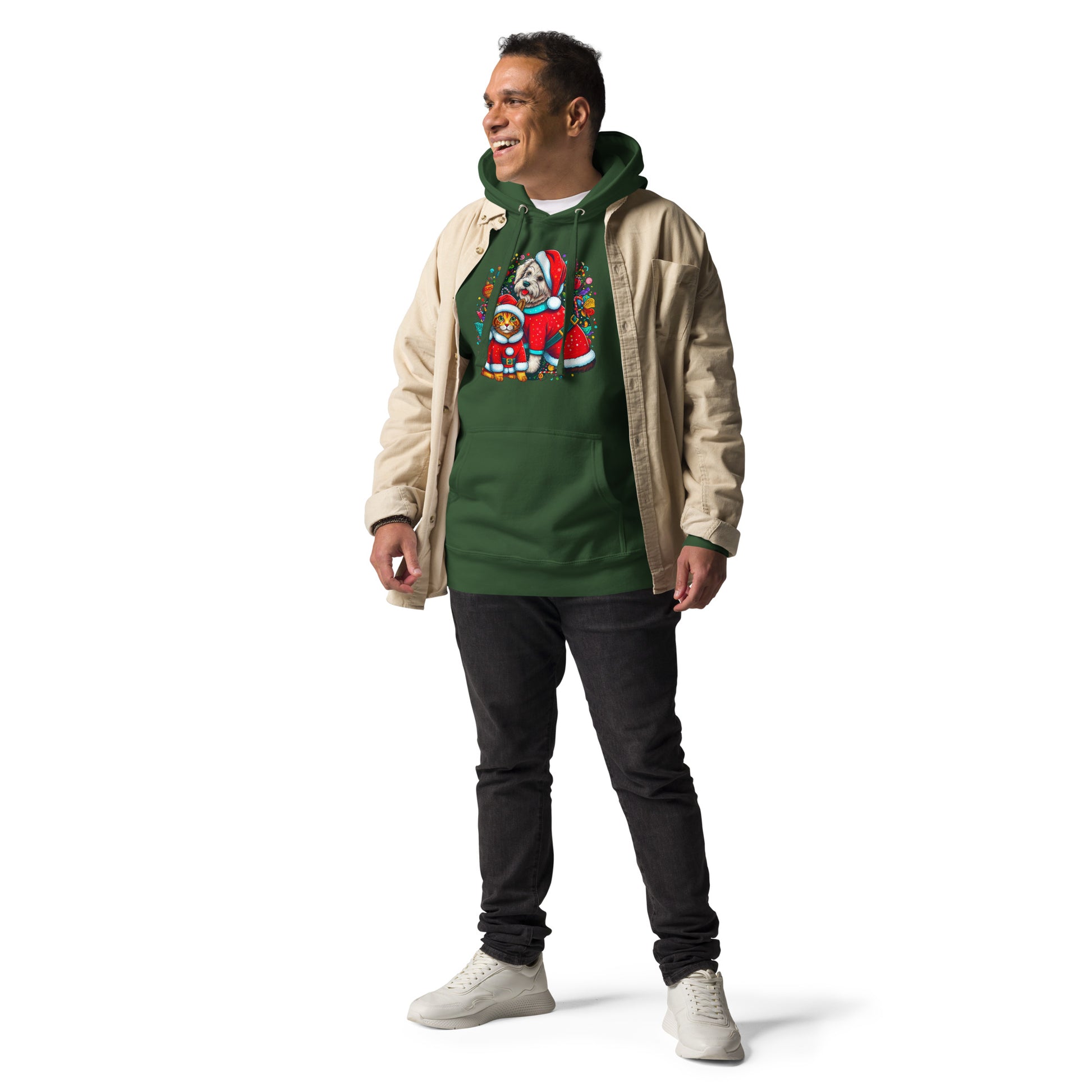 Kittie-Doggie Holiday BeSculpt Unisex Hoodie - Limited Edition Festive Companions