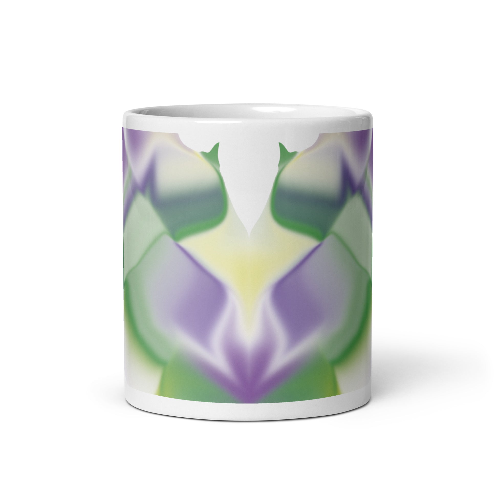 Ribbons Green BeSculpt Abstract Artwork Kaleidoscope Mug 3