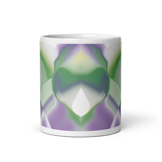 Ribbons Green BeSculpt Kaleidoscope Mug 2