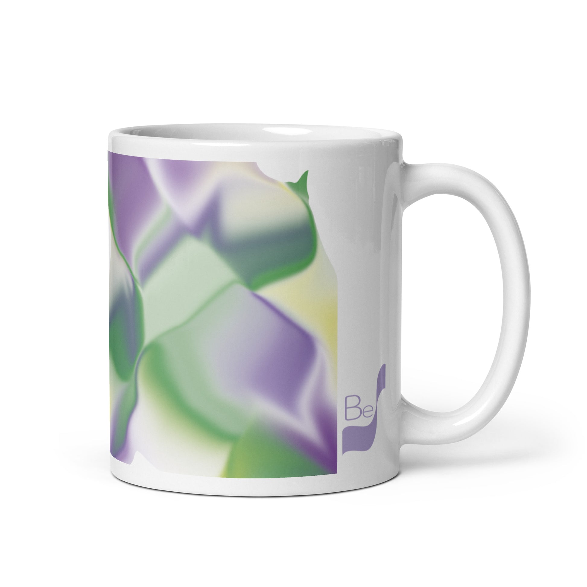 Ribbons Green BeSculpt Abstract Artwork Kaleidoscope Mug 1