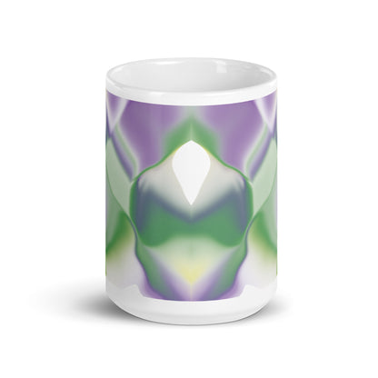 Ribbons Green BeSculpt Abstract Artwork Kaleidoscope Mug 1