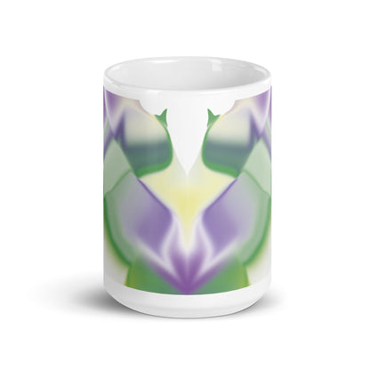 Ribbons Green BeSculpt Abstract Artwork Kaleidoscope Mug 3