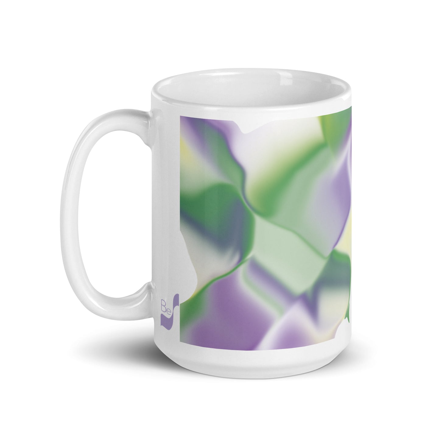 Ribbons Green BeSculpt Kaleidoscope Mug 4