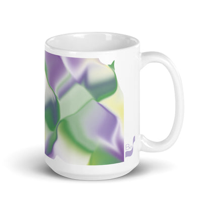 Ribbons Green BeSculpt Kaleidoscope Mug 1