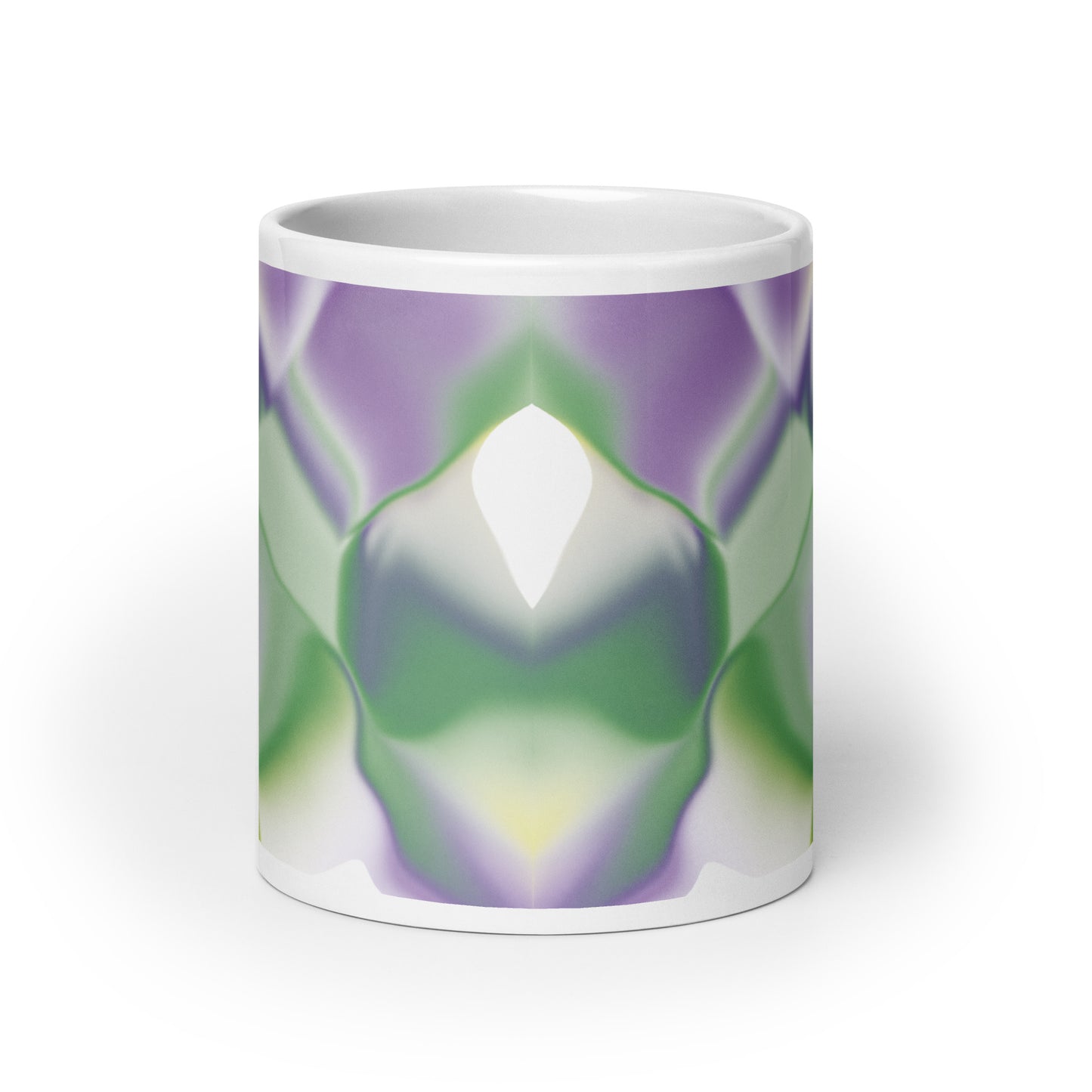 Ribbons Green BeSculpt Abstract Artwork Kaleidoscope Mug 1